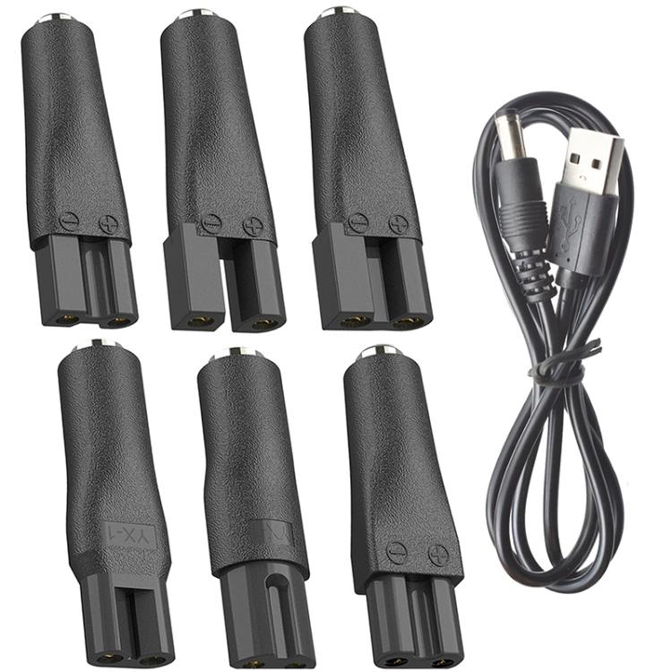 7pcs / Set DC 5.5 x 2.1mm Female to Shaver Interface Charging Adapter Converter by bashfashion