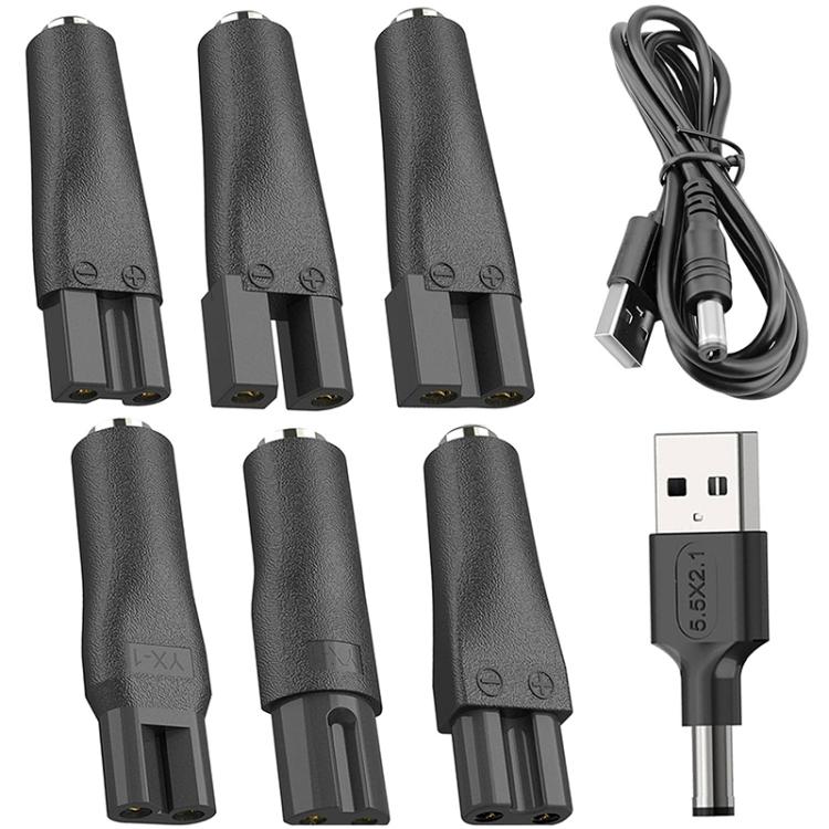 8pcs / Set DC 5.5 x 2.1mm Female to Shaver Interface Charging Adapter Converter by bashfashion