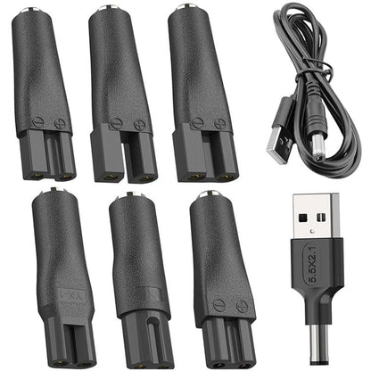 8pcs / Set DC 5.5 x 2.1mm Female to Shaver Interface Charging Adapter Converter by bashfashion
