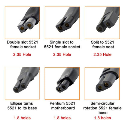 8pcs / Set DC 5.5 x 2.1mm Female to Shaver Interface Charging Adapter Converter by bashfashion