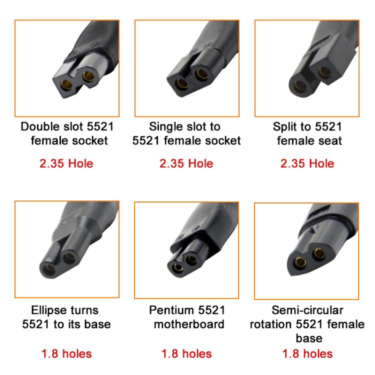 7pcs / Set DC 5.5 x 2.1mm Female to Shaver Interface Charging Adapter Converter by bashfashion