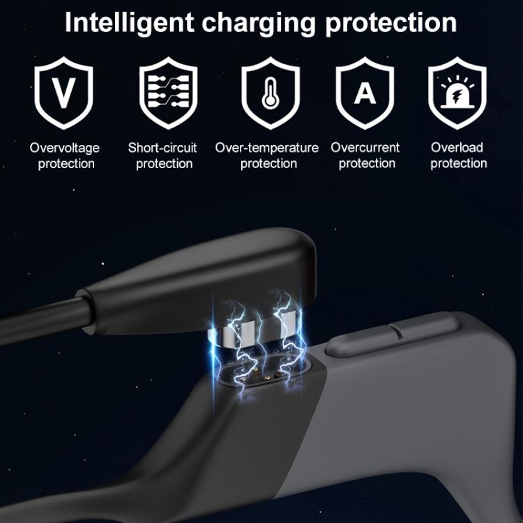 Type-C to 4 Pin Bone Conduction Earphone Magnetic Charging Cable For Shokz OpenSwim Pro S710(Black) by bashfashion