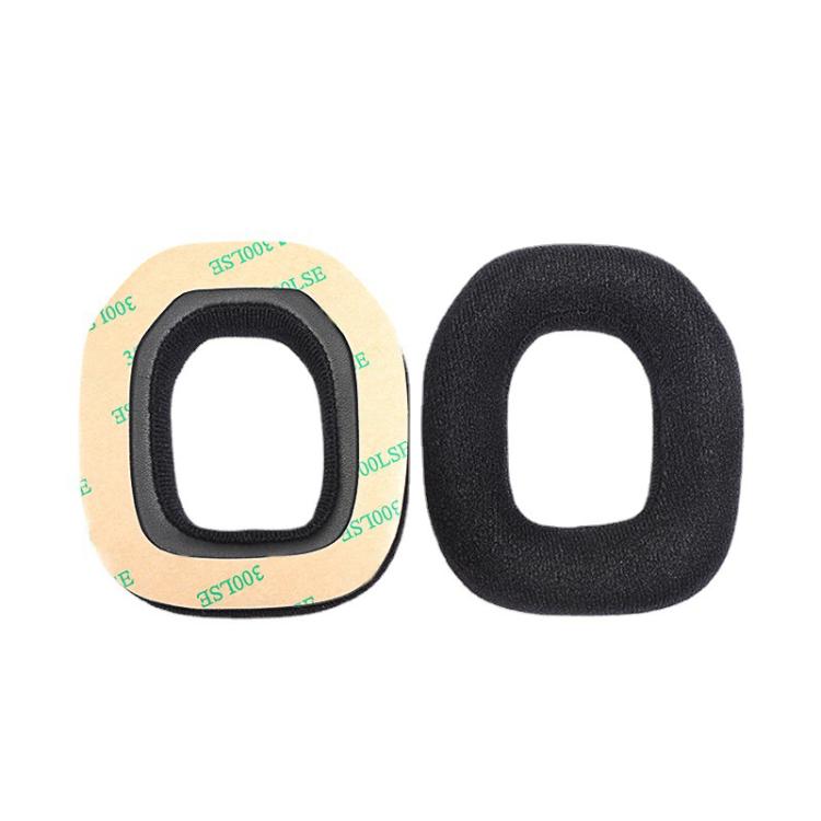 2pcs Self-adhesive Replacement Earpads For Logitech Astro A10 / A50, Material:Flannel Fabric(Black) by bashfashion