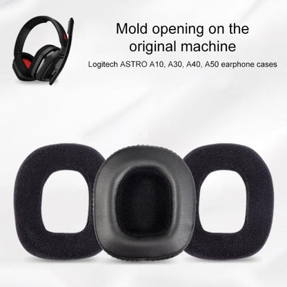 2pcs Self-adhesive Replacement Earpads For Logitech Astro A10 / A50, Material:Protein Leather(Black) by bashfashion