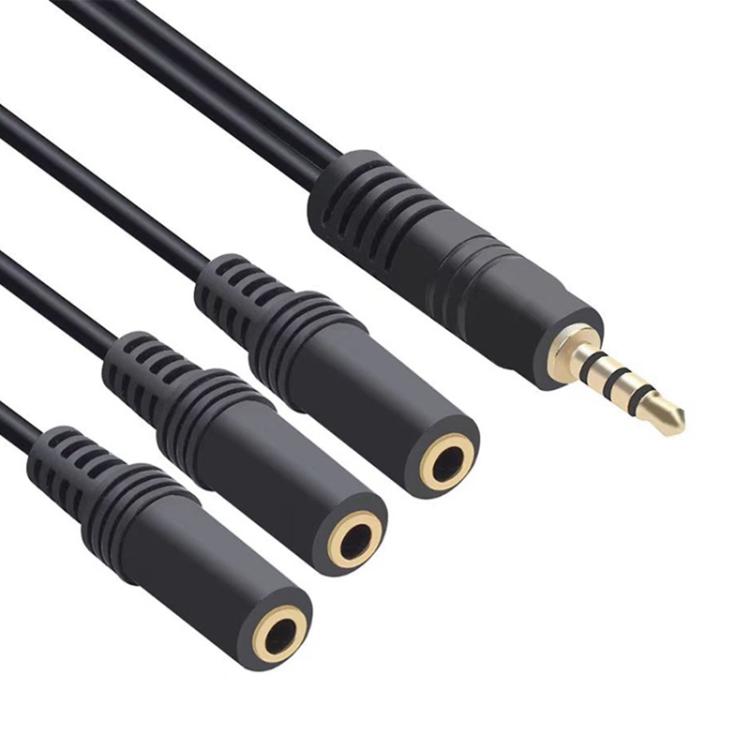 3 in 1 DC 3.5mm Audio Cable with Stereo(Black) by bashfashion