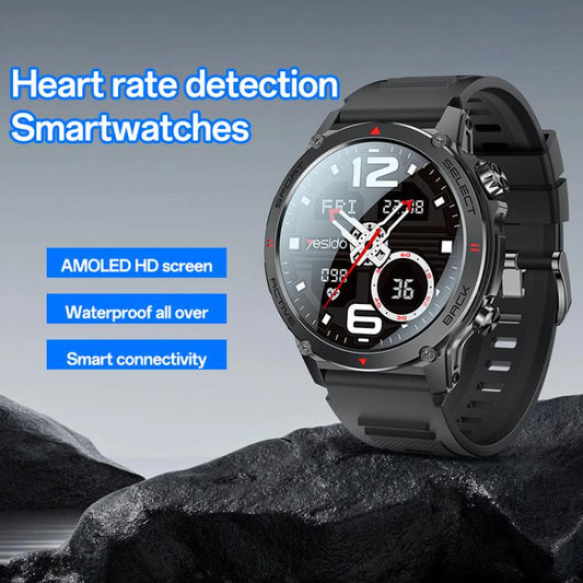 Yesido IO31 1.43 inch AMOLED Screen Smart Watch Support BT Call / Heart Rate(Black) by Yesido