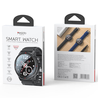 Yesido IO31 1.43 inch AMOLED Screen Smart Watch Support BT Call / Heart Rate(Black) by Yesido