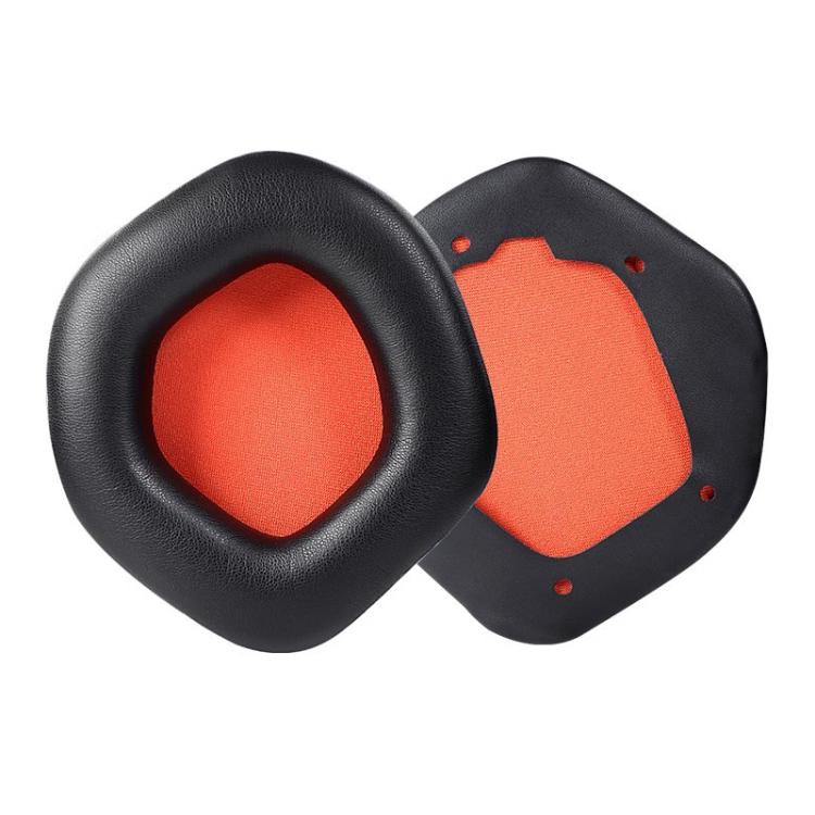 1 Pair Snap-on Replacement Earpads For ASUS ROG Strix7.1, Material:Protein Leather(Black Orange) by bashfashion