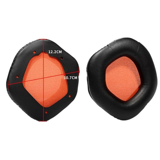 1 Pair Snap-on Replacement Earpads For ASUS ROG Strix7.1, Material:Protein Leather(Black Orange) by bashfashion