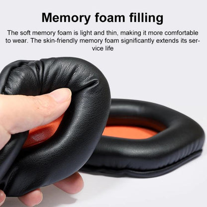 1 Pair Snap-on Replacement Earpads For ASUS ROG Strix7.1, Material:Ice Silk Fabric(Black Grey) by bashfashion