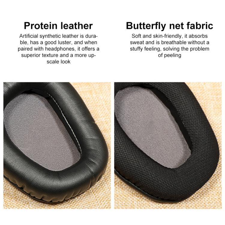 1 Pair Snap-on Replacement Earpads For ASUS Centurioner, Material:Protein Leather(Black) by bashfashion
