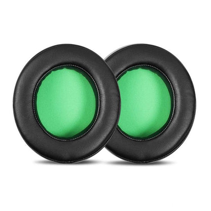 1 Pair Rotating Snap-on Replacement Earpads For Razer Kraken Pro V2, Material:Protein Leather(Black Green) by bashfashion