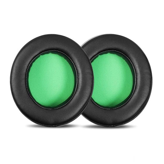 1 Pair Rotating Snap-on Replacement Earpads For Razer Kraken Pro V2, Material:Protein Leather(Black Green) by bashfashion
