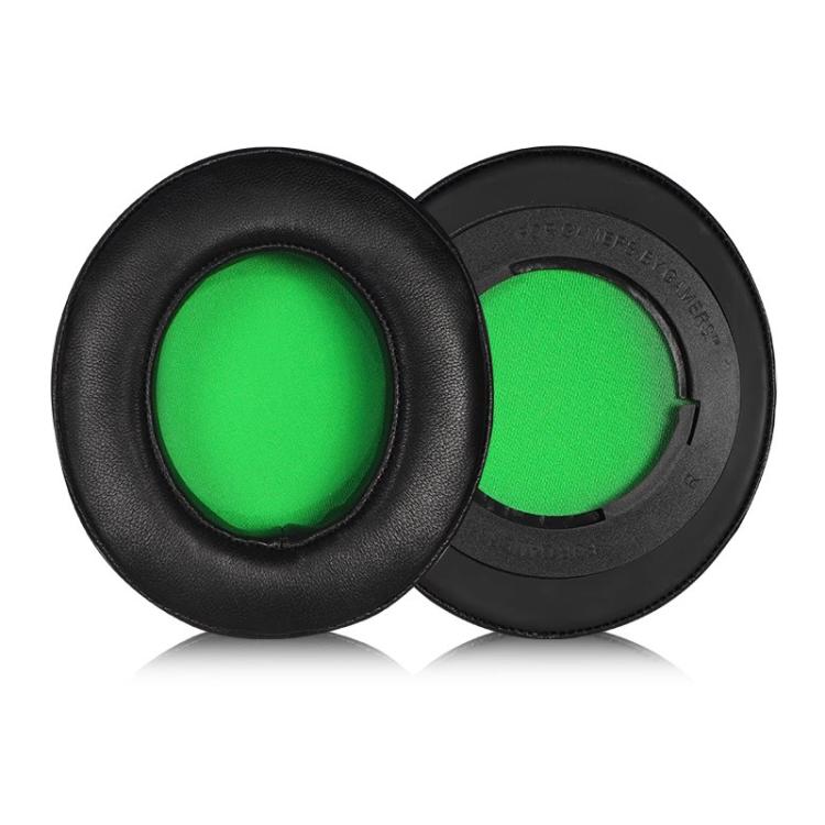 1 Pair Rotating Snap-on Replacement Earpads For Razer Kraken Pro V2, Material:Lambskin(Black Green) by bashfashion