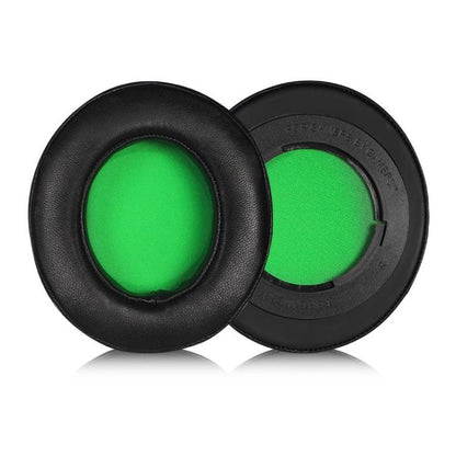 1 Pair Rotating Snap-on Replacement Earpads For Razer Kraken Pro V2, Material:Lambskin(Black Green) by bashfashion