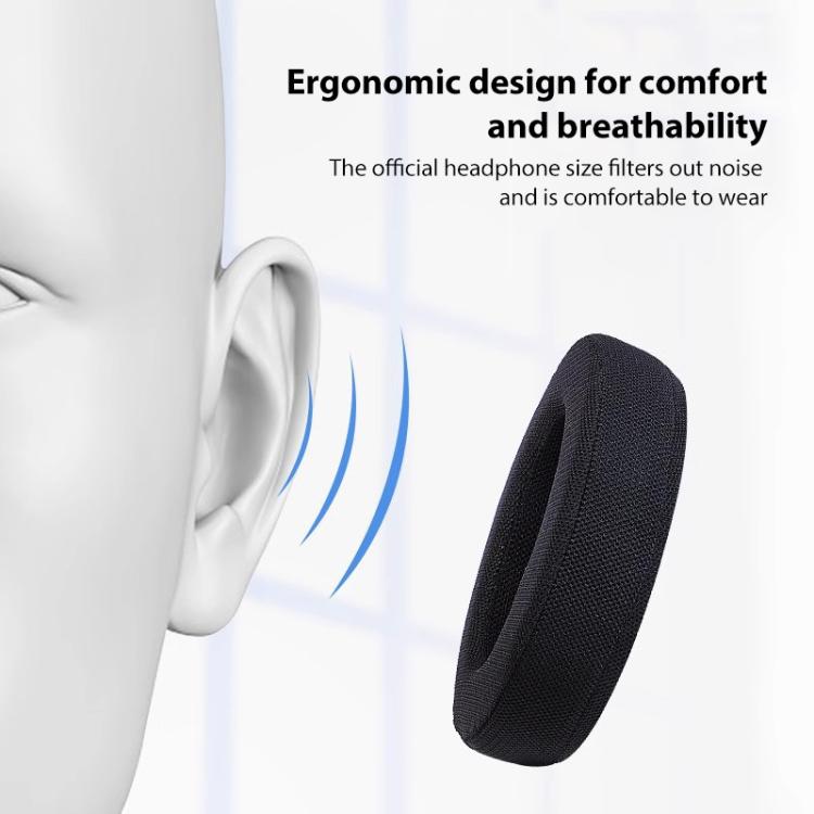 1 Pair Protein Leather Stitching LR Printing Earphone Replacement Earpads Pads For Philips SHP9500(Black) by bashfashion