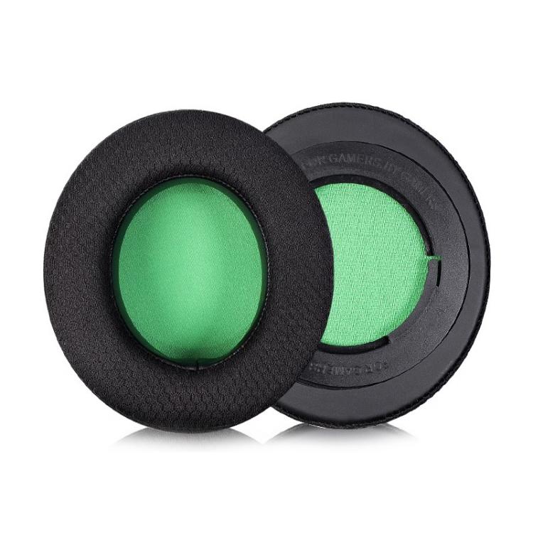 1 Pair Rotating Snap-on Replacement Earpads For Razer Kraken Pro V2, Material:Football Net Fabric(Black Green) by bashfashion