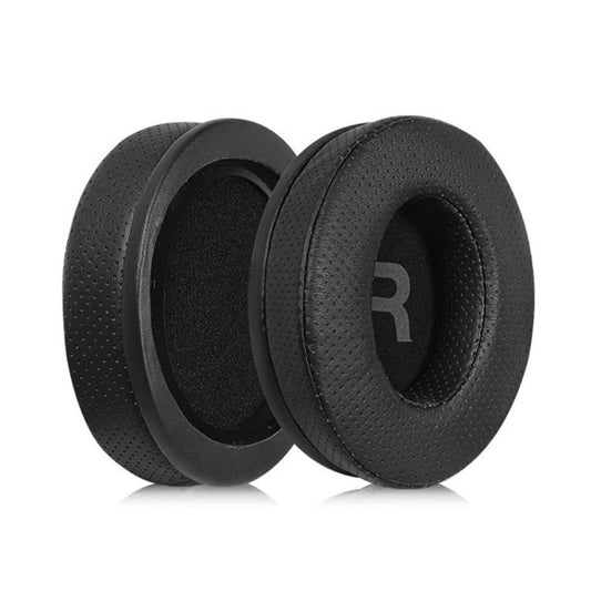 1 Pair Protein Leather Stitching LR Printing Punching Earphone Replacement Earpads Pads For Philips SHP9500(Black) by bashfashion