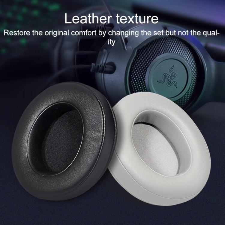 2pcs Insert Replacement Earpads For Razer Kraken Tournament / Edition / Kraken Kitty, Material:Protein Leather and Ice Silk Fabric(Grey) by bashfashion