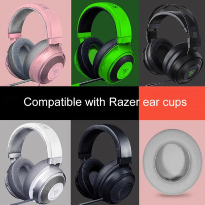 2pcs Insert Replacement Earpads For Razer Kraken Tournament / Edition / Kraken Kitty, Material:Protein Leather(Grey) by bashfashion