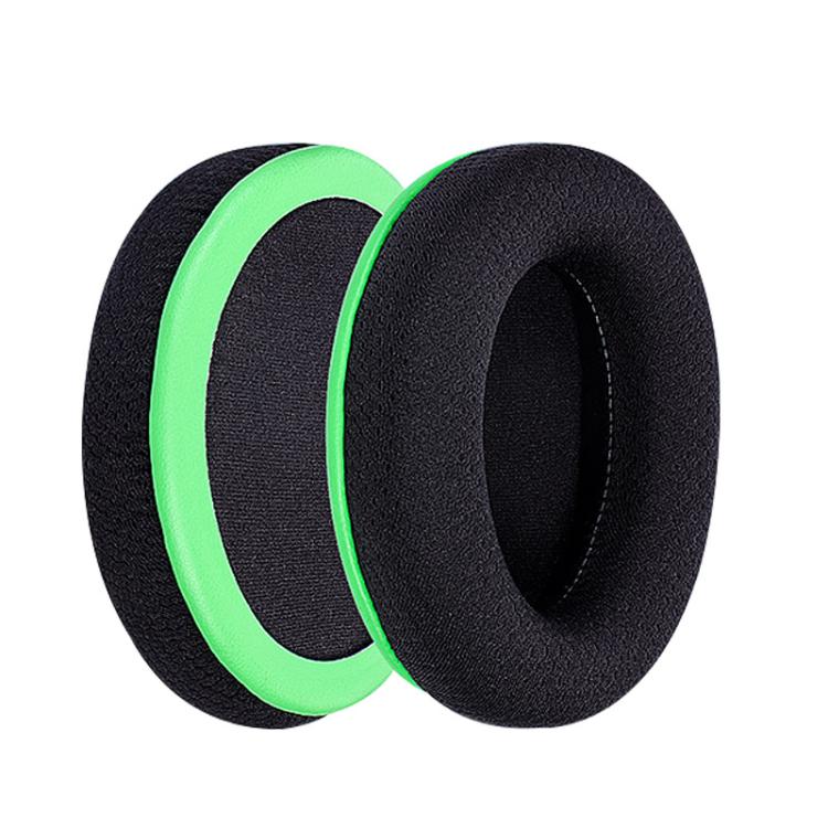2pcs Insert Replacement Earpads For Razer Kaira, Material:Football Net Fabric(Black Green) by bashfashion