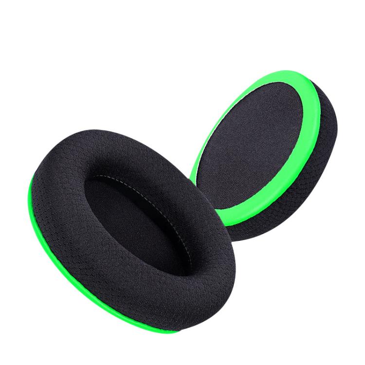 2pcs Insert Replacement Earpads For Razer Kaira, Material:Football Net Fabric(Black Green) by bashfashion