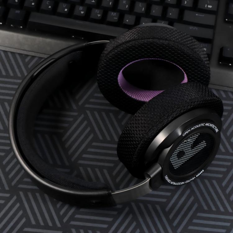 2 Pack Breathable Mesh Earphone Replacement Earpads Pads For Philips SHP9500(Black Purple) by bashfashion