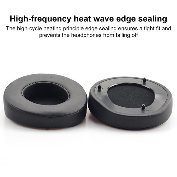 1 Pair Push Snap-on Replacement Earpads For Razer ManOWar 7.1, Material:Protein Leather Ice Silk Fabric(Black) by bashfashion