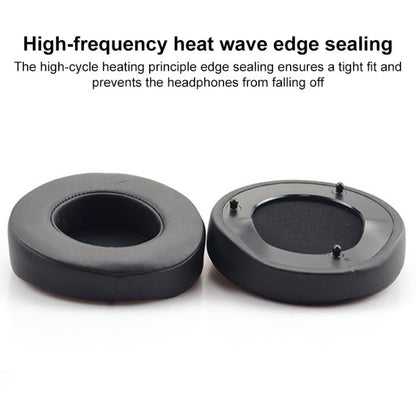 1 Pair Push Snap-on Replacement Earpads For Razer ManOWar 7.1, Material:Protein Leather Ice Silk Fabric(Black) by bashfashion