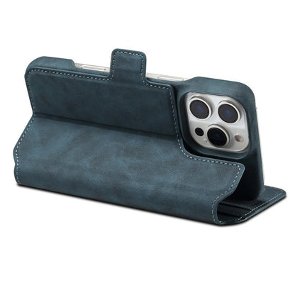 For iPhone 16 Denior B07 MagSafe Detachable Leather Phone Case(Blue) by Denior