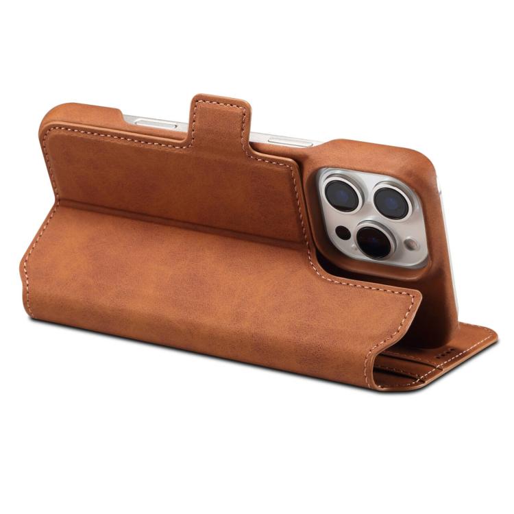 For iPhone 16 Plus Denior B07 MagSafe Detachable Leather Phone Case(Brown) by Denior