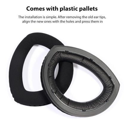 2pcs Snap-on Replacement Earpads For Sennheiser HD700, Material:Protein Leather Stitching(Black) by bashfashion