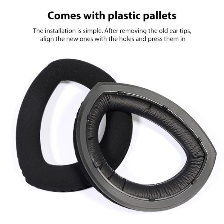1 Pair Snap-on Replacement Earpads For Sennheiser HD800 / HD800S, Material:Lambskin Stitching(Black) by bashfashion