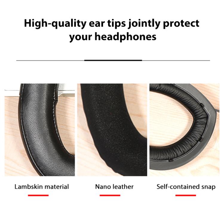 1 Pair Snap-on Replacement Earpads For Sennheiser HD800 / HD800S, Material:Splicing ??Protein Leather(Black) by bashfashion