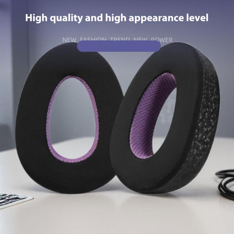 2pcs Snap-on Replacement Earpads For Sennheiser PXC550 / PXC480 / MB660, Material:Magic Ice Leather(Black Purple) by bashfashion