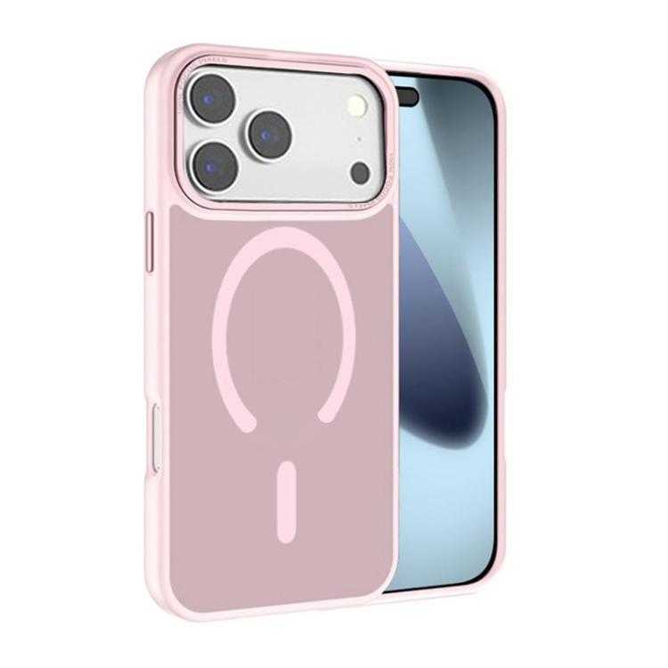 For iPhone 17 Pro Kalebol Metal Lens Frame MagSafe Frosted PC Phone Case(Pink) by Kalebol