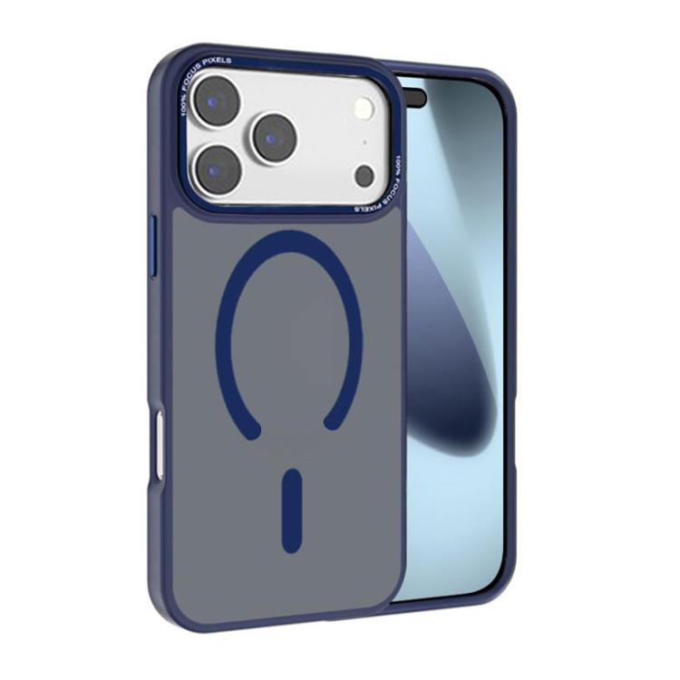 For iPhone 17 Pro Kalebol Metal Lens Frame MagSafe Frosted PC Phone Case(Navy Blue) by Kalebol