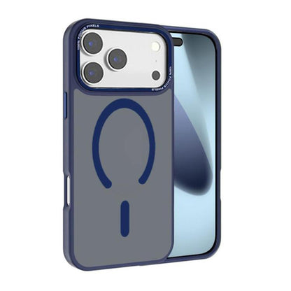 For iPhone 17 Pro Kalebol Metal Lens Frame MagSafe Frosted PC Phone Case(Navy Blue) by Kalebol