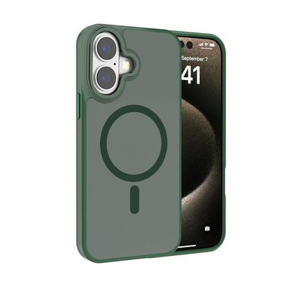 For iPhone 17 Kalebol Metal Lens Frame MagSafe Frosted PC Phone Case(Dark Green) by Kalebol