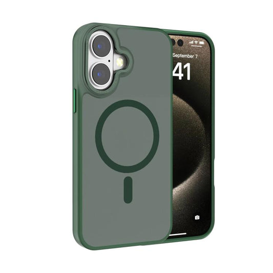 For iPhone 17 Kalebol Metal Lens Frame MagSafe Frosted PC Phone Case(Dark Green) by Kalebol
