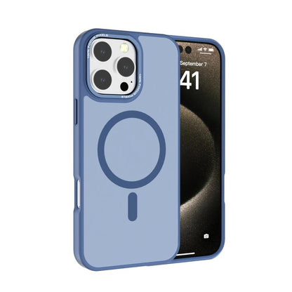 For iPhone 16 Pro Max Kalebol Metal Lens Frame MagSafe Frosted PC Phone Case(Sierra Blue) by Kalebol