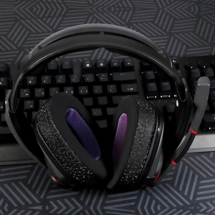 2pcs Insert Replacement Earpads For Sennheiser GSP370 / GSP300 / GSP350 / GSP305 / GSP301, Material:Magic Ice Leather(Black Purple) by bashfashion