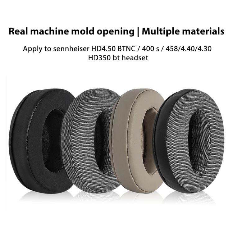 2pcs Insert Replacement Earpads For Sennheiser HD4.30 / HD350BT / HD400s / HD420s / HD458BT / HD300 / HD4.50 / HD4.40BT, Material:Protein Leather Black by bashfashion