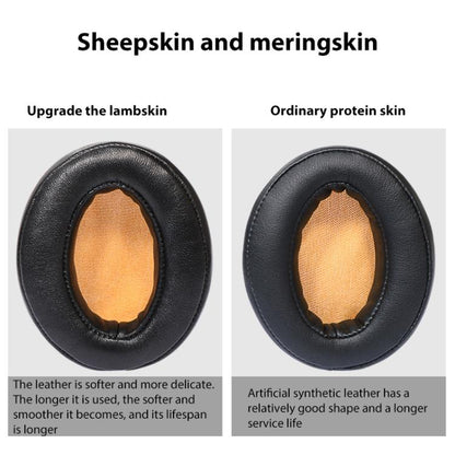 2pcs Insert Lambskin Replacement Earpads For Sennheiser MOMENTUM 2.0(Black Yellow) by bashfashion