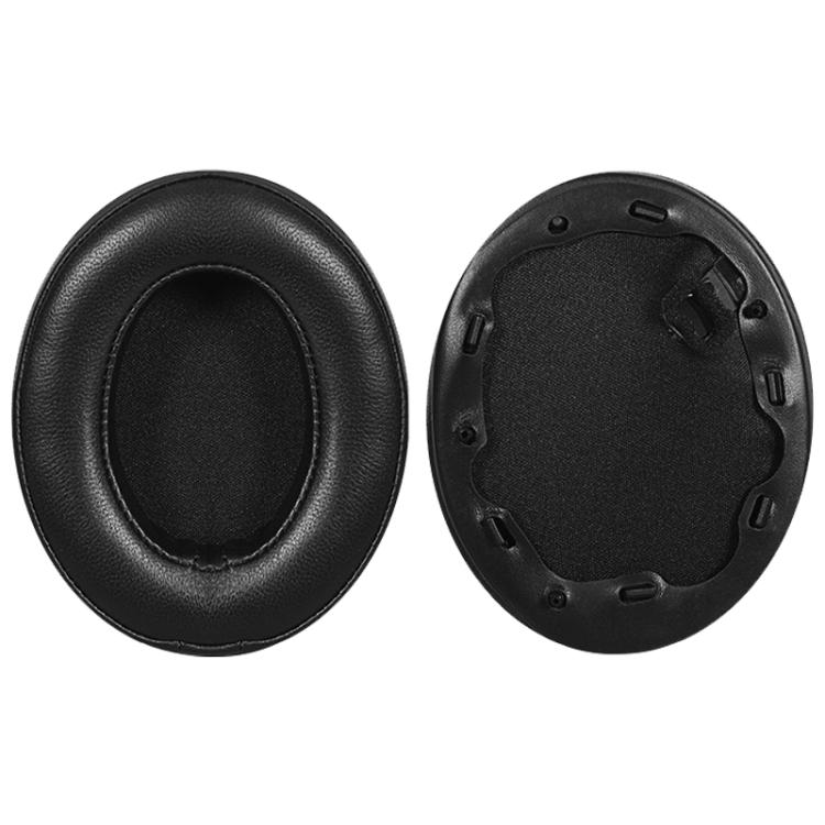 1 Pair Spliced Lambskin Earphone Replacement Earpads Pads For Sony WH-1000XM4(Black) by bashfashion