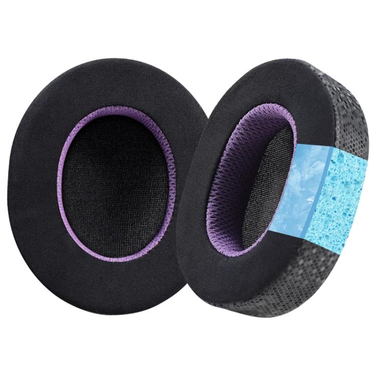 1 Pair Ice Skin Earphone Replacement Earpads Pads For Sony WH-1000XM5(Black Purple) by bashfashion