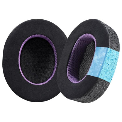 1 Pair Ice Skin Earphone Replacement Earpads Pads For Sony WH-1000XM5(Black Purple) by bashfashion
