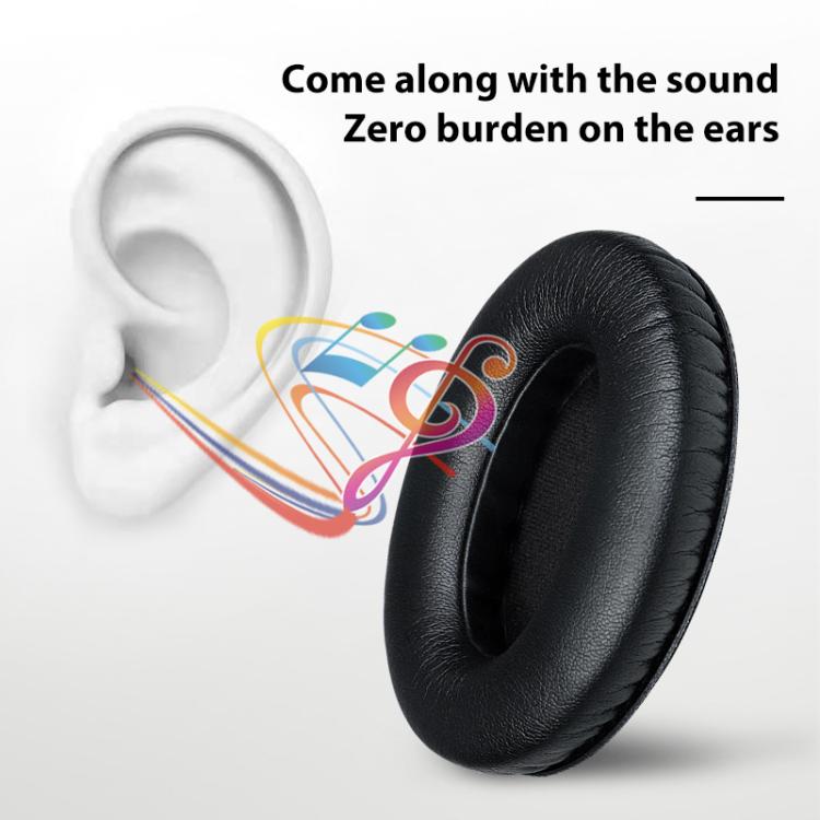 2pcs Snap-on Replacement Earpads For Sennheiser HD201 / HD201S / HD180 / HD418 / HD419 / HD421 / HD428 / HD429 / HD438 / HD439 / HD448 / HD450, Material:Frog Leather(Black) by bashfashion