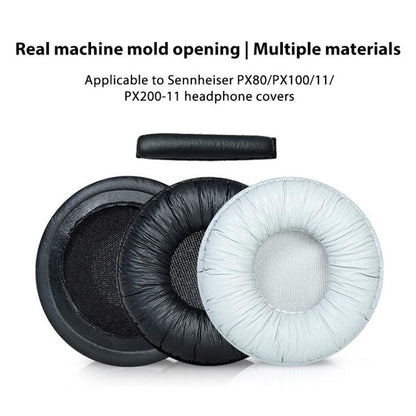 2pcs Insert Replacement Earpads For Sennheiser PX80 / PX100 II / PX200 II, Material:Protein Leather Black by bashfashion