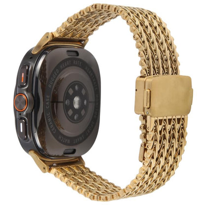 For Samsung Galaxy Watch Ultra 47mm / Ultra 2025 Magnetic Snap Clasp Steel Mesh Metal Watch Band(Gold) by bashfashion